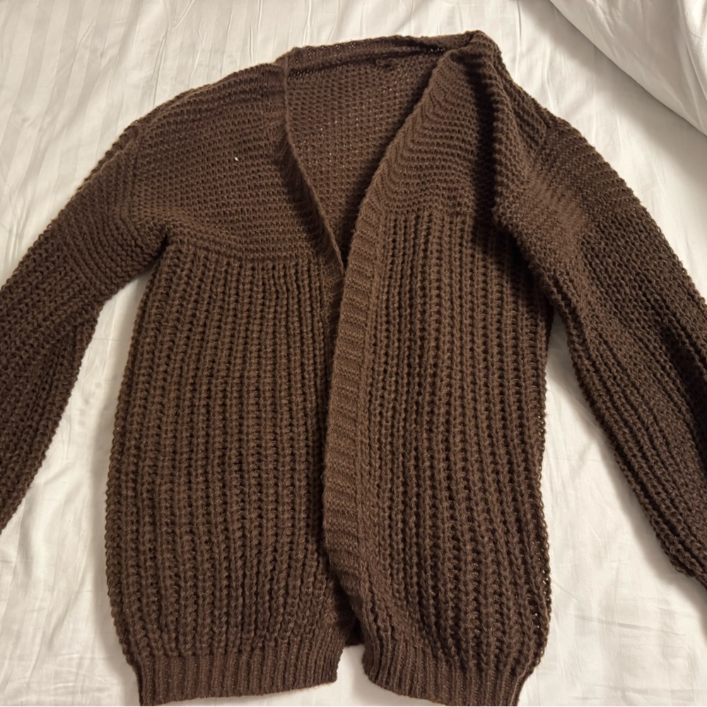 SHEIN womens Chocolate Brown Cardigan Sweater